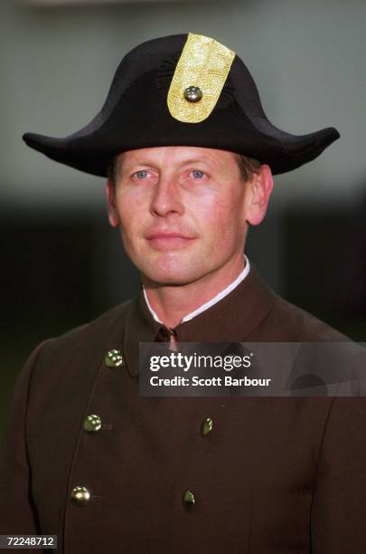 Rider Herwig Radnetter poses during a photocall for The Spanish Riding School of Vienna on October 24, 2006 in London, England. The Spanish Riding...