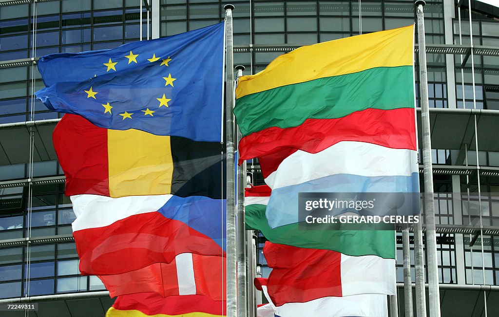 Flags of the European Union members are