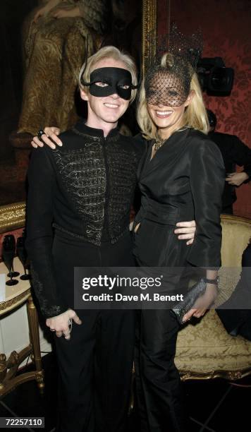 Designer Philip Treacy and Nadja Swarovski attend the Moet & Chandon Fashion Tribute recognising those who have influenced the fashion world on an...