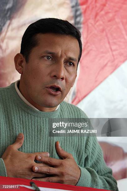 El ex candidato Ollanta Humala, que disputo la presidencia de Peru con el socialdemocrata Alan Garcia y es el principal lider opositor en Peru, habla...