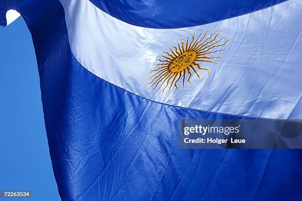 argentine flag, plaza de mayo, buenos aires, argentina - argentinische flagge stock-fotos und bilder