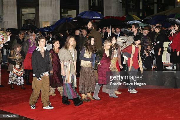 Actor Sacha Baron Cohen's Borat entourage arrive at The Times BFI 50th London Film Festival screening of "Borat: Cultural Learnings of America for...