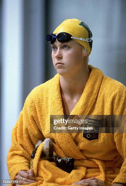 Lisa Curry of Australia looks on during the 1984 Olympic Games held in Los Angeles, USA. Curry is a three-time Olympic and multiple Commonwealth...
