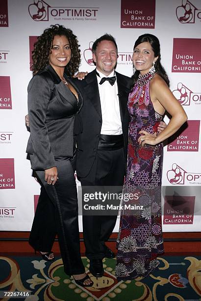 S Michaela Pereira with Glenn Stearns and Mindy Stearns attend the "Optimist Youth Homes & Family Services Mentor Awards Gala" on October 25, 2006 at...