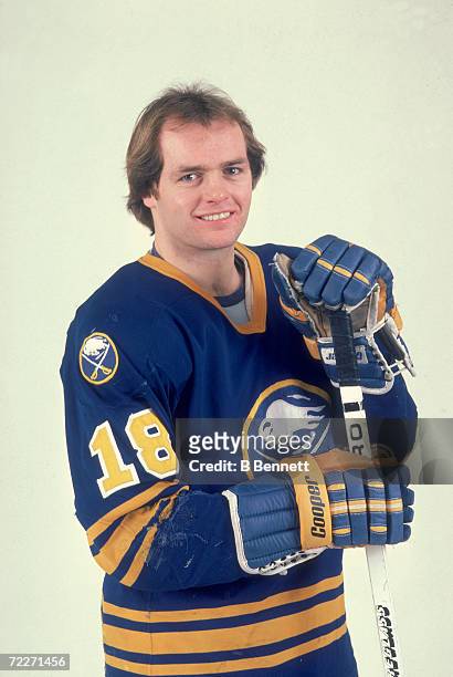 Publicity portrait of Canadian hockey player Danny Gare of the Buffalo Sabres, January 1981.