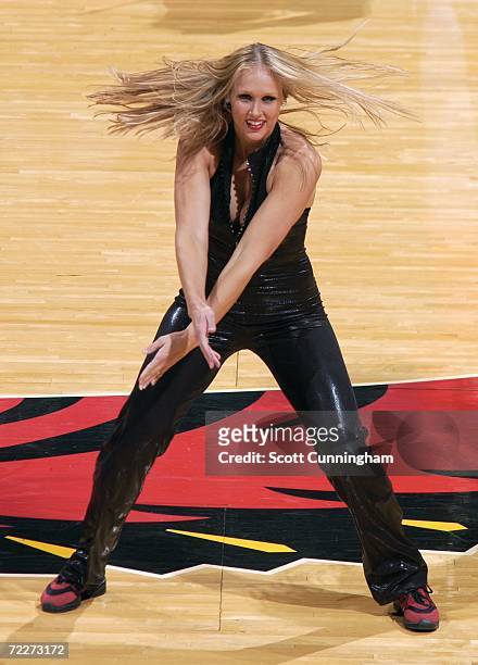 Member of the Hawks A-Town Dancers perform during a preseason game between the Washington Wizards and the Atlanta Hawks at Philips Arena on October...