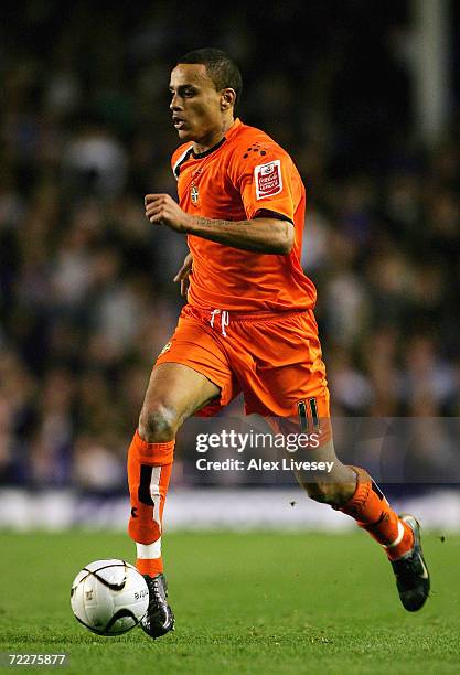 Dean Morgan of Luton Town in action during the Carling Cup third round match between Everton and Luton Town at Goodison Park on October 24, 2006 in...