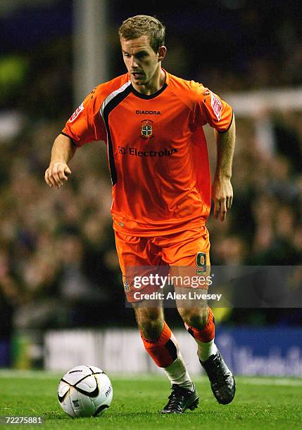 Rowan Vine of Luton Town in action during the Carling Cup third round match between Everton and Luton Town at Goodison Park on October 24, 2006 in...
