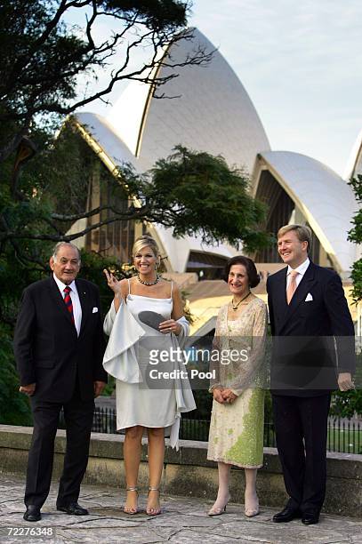 His Royal Highness The Prince of Orange , Princess Maxima of the Netherlands the Governor of New South Wales Marie Bashir and her husband Nicholas...