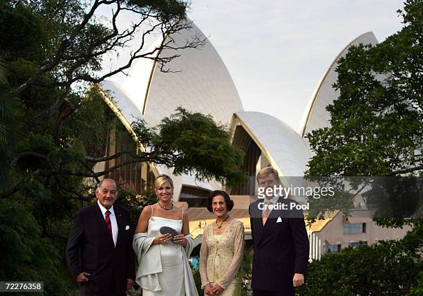 His Royal Highness The Prince of Orange , Princess Maxima of the Netherlands the Governor of New South Wales Marie Bashir and her husband Nicholas...