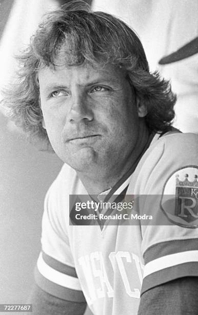 George Brett of the Kansas City Royals during a game against the Milwaukee Brewers at County Stadium in the mid 1970s in Milwaukee, Wisconsin.