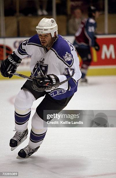 Matt Johnson of the Los Angeles Kings in action during the game against the Colorado Avalanche at the Great Western Forum in Inglewood, California....