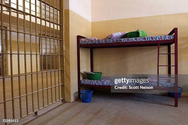 Newly outfitted cell is seen within the former Abu Ghraib prison, which is being cleaned and renovated by the 94th Engineer Battalion and 130th...