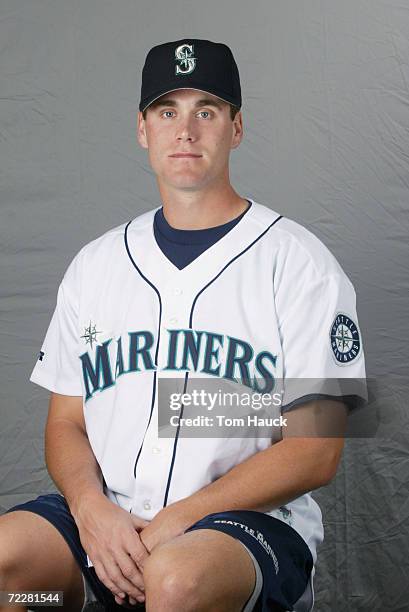 Matt Thorton of the Seattle Mariners poses for a photo during Team Photo Day at the Mariners Spring Training in Peoria, Az. Digital Photo. Photo by...