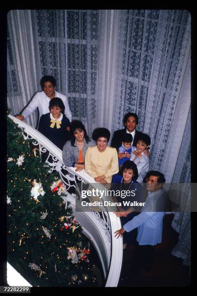 Corazon Aquino poses with her family December, 1986 in Manila, Philippines. Widow of assassinated Filipino senator Benigno Aquino, Corazon Aquino...