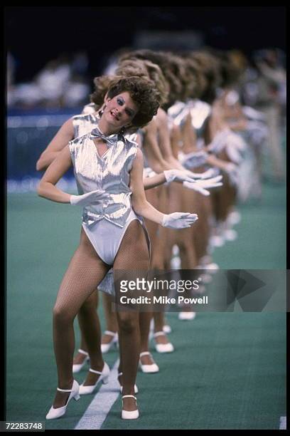 Halftime brings out some excitement in the form of lovely ladies onto the field of the Louisiana Superdome in New Orleans, Louisiana during Superbowl...