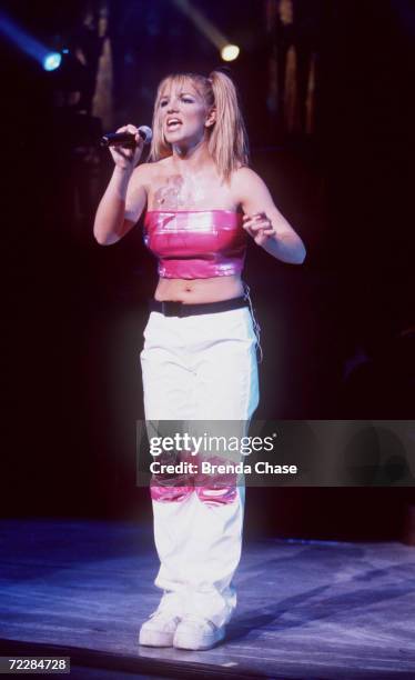 Teen pop sensation, Britney Spears performing at Universal Ampitheater for her "Baby One More Time" tour in Universal City, CA. July 31, 1999.