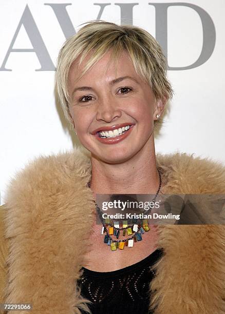 Swimmer and TV Personality Brooke Hanson arrives at the launch of the new ground floor at David Jones Melbourne October 28, 2006 in Melbourne,...