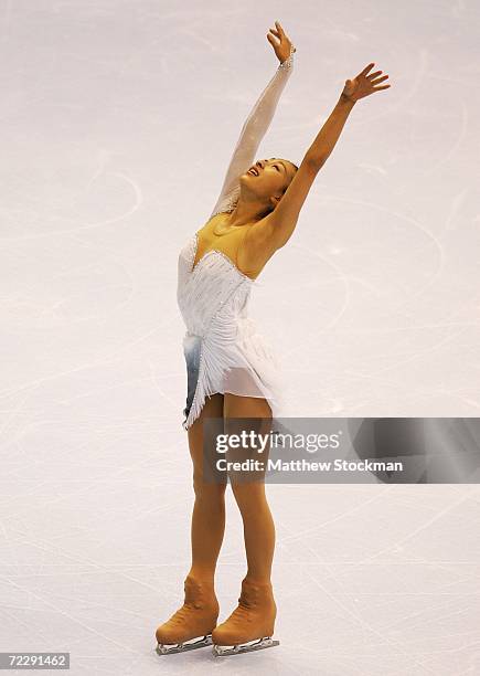 Mai Asada of Japan competes in the free skate portion of the ladies competition during Skate America October 28, 2006 at the Hartford Civic Center in...