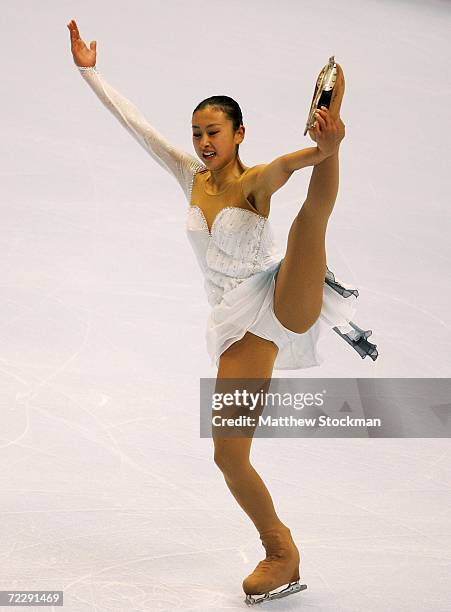 Mai Asada of Japan competes in the free skate portion of the ladies competition during Skate America October 28, 2006 at the Hartford Civic Center in...