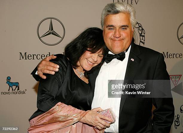 Host Jay Leno and wife Mavis Nicholson attend the 17th Annual Mercedes-Benz Carousel of Hope cocktail party at the Beverly Hilton Hotel on October...