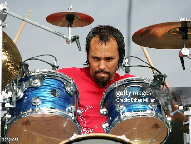 Drummer Brain from the rock group Primus performs with the band Praxis at the Vegoose music festival at Sam Boyd Stadium's Star Nursery Field October...