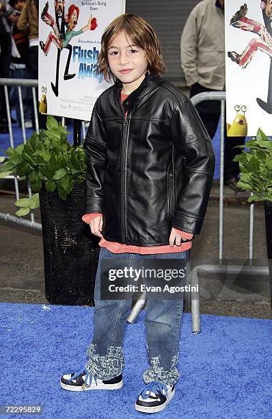 Actor Jonah Bobo attends the premiere of Dreamworks Animation's new feature "Flushed Away" at AMC Lincoln Square October 29, 2006 in New York City.