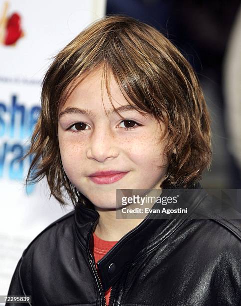Actor Jonah Bobo attends the premiere of Dreamworks Animation's new feature "Flushed Away" at AMC Lincoln Square October 29, 2006 in New York City.