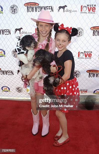 Jessica Newman with her dog Harley and Ryan Newman with her dog Tilly attend the 5th Annual Bow Wow Ween at the Barrington Dog Park on October 29,...