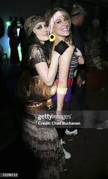 Hilary and Haylie Duff attend Airparty Hollywood's benefit for the Trevor Project at The Los Angeles Theatre on October 29, 2006 in Los Angeles.