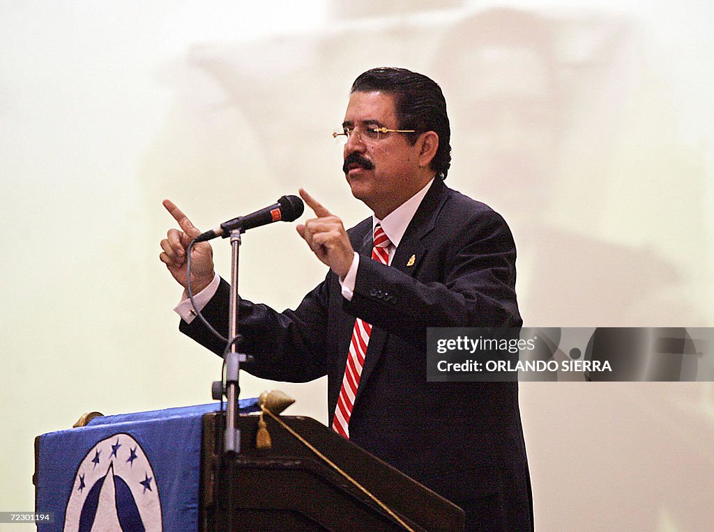 El presidente de Honduras Manuel Zelaya