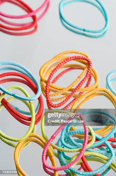 scrunchies, close-up - hair bobble stock pictures, royalty-free photos & images