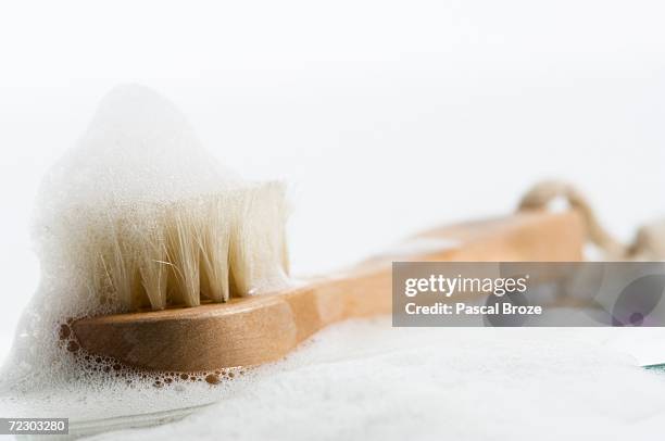 bath brush, close-up - back brush stock pictures, royalty-free photos & images