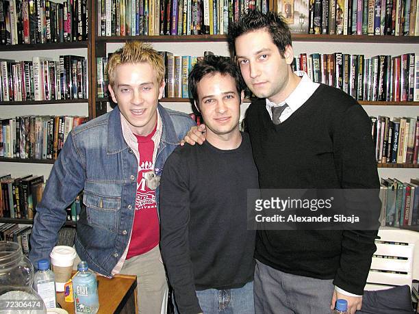 Actors Tom Lenk, Danny Strong and Adam Busch pose during the autograph party for continuing villians on the television series "Buffy The Vampire...