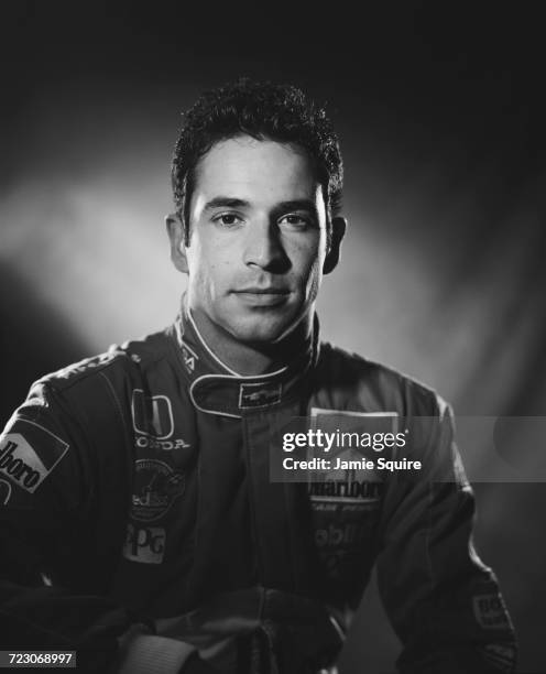 Portrait of Helio Castroneves of Brazil, driver of the Team Penske Reynard 2KI Honda HRK during testing for the Championship Auto Racing Teams 2000...