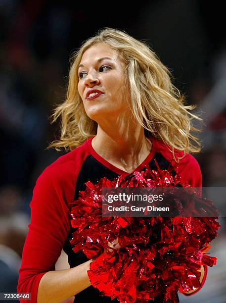 Member of the Chicago Luvabulls dance team performs during a preseason game between the Memphis Grizzlies and the Chicago Bulls at the United Center...