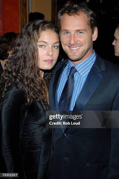 Actor Josh Lucas and an unidentified guest pose at the 4th Annual Lucie Awards in photography at the American Airlines Theatre on October 30, 2006 in...