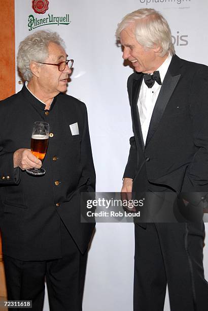 Photographers Elliott Erwitt and Douglas Kirkland arrive for the 4th Annual Lucie Awards at the American Airlines Theatre October 30, 2006 in New...