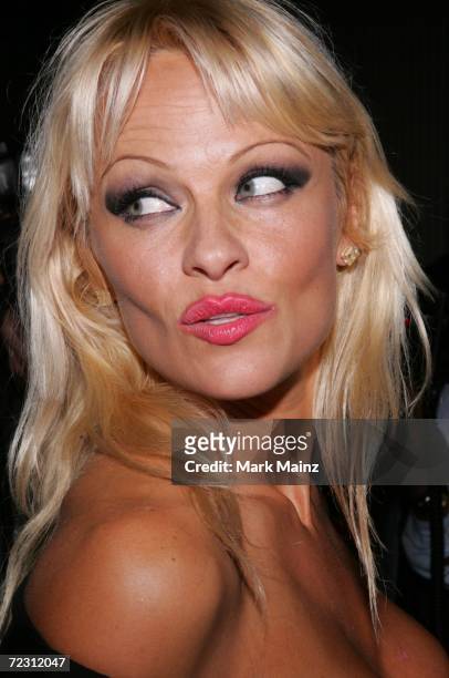 Actress Pamela Anderson attends the season one and season two DVD release party for "Baywatch" at Casa Del Mar Hotel on October 30, 2006 in Santa...