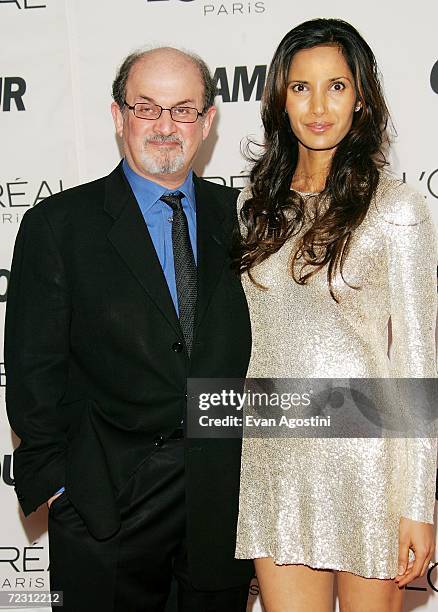 Author Salman Rushdie and wife Padma Lakshmi attend Glamour Magazine's "Glamour Women Of The Year Awards 2006" at Carnegie Hall, October 30, 2006 in...