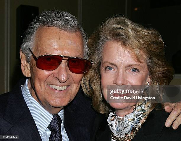 Producer David Gerber and his wife actress Laraine Stephens attend the Museum of Television & Radio's annual Los Angeles gala at the Regent Beverly...