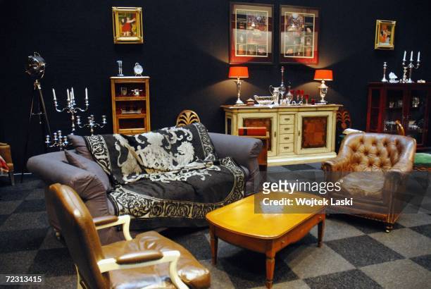 Furniture is displayed at the Moscow exhibition hall during the Millionaire Fair, October 28, 2006 in Moscow, Russia. Private wealth was banned under...