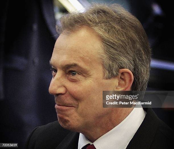 Prime Minister Tony Blair arrives for the opening of the Fashion Retail Academy on October 31, 2006 in London. The Academy is supported by popular...