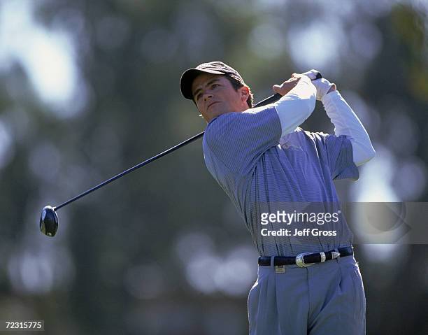 Brian Henninger hits a drive during the Buick Invitational at Torrey Pines Golf Club in La Jolla, California.\ Mandatory Credit: Jeff Gross/Getty...