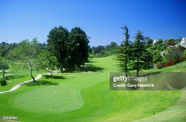 General view of the 18th hole at the Riviera Country Club in Pacific Palisades, California, site of the 1995 PGA Championships. Mandatory Credit:...