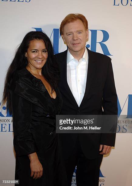 Liza Marquez and David Caruso attend The Museum Of Television & Radio's Gala Honoring Leslie Moonves and Jerry Bruckheimer at it Anual Los Angels...