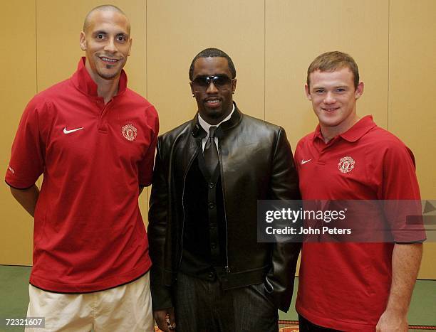 Rap star and Manchester United fan Sean "P Diddy" Combs takes time out ahead of his appearance at the MTV European Music Awards to meet the...