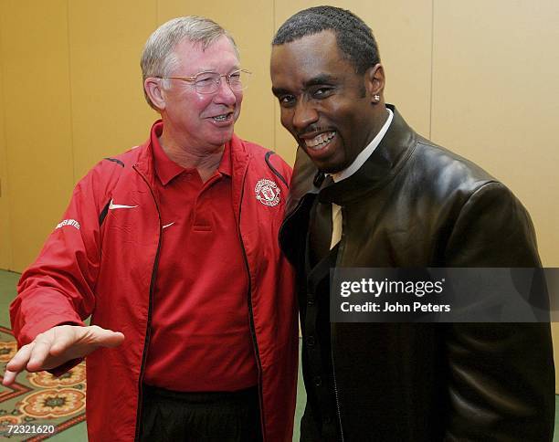 Rap star and Manchester United fan Sean "P Diddy" Combs takes time out ahead of his appearance at the MTV European Music Awards to meet the...