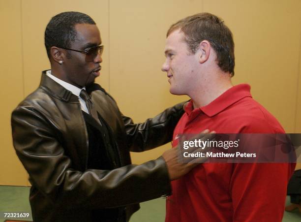 Rap star and Manchester United fan Sean "P Diddy" Combs takes time out ahead of his appearance at the MTV European Music Awards to meet the...