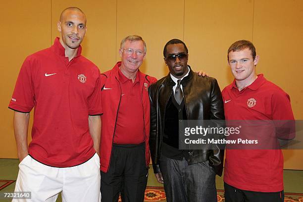 Rap star and Manchester United fan Sean "P Diddy" Combs takes time out ahead of his appearance at the MTV European Music Awards to meet the...